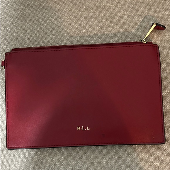 Ralph Lauren Deep Red Clutch - Picture 1 of 5